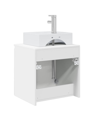 Mobile Lavabo da Parete Bianco Lucido 49,5 x 41 x 62,5 cm