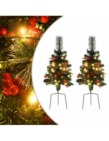 Alberi di Natale Artificiale per Viali 2 pz 76 cm in PVC