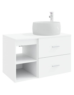 Set di mobili per il bagno 2 pcs Bianco Legno ingegnerizzato