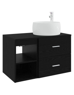 Set di mobili per il bagno 2 pcs Rovere Nero