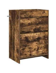 Mobiletto da Bagno Sotto Lavabo Rovere Fumo 56 x 37,5 x 81 cm