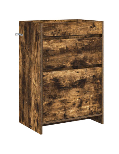 Mobiletto da Bagno Sotto Lavabo Rovere Fumo 56 x 37,5 x 81 cm