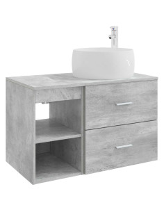 Set di mobili per il bagno 2 pcs Grigio Cemento