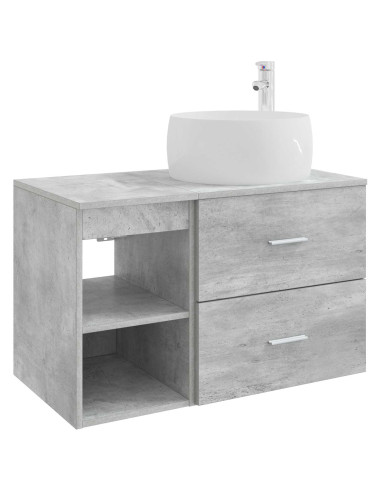 Set di mobili per il bagno 2 pcs Grigio Cemento