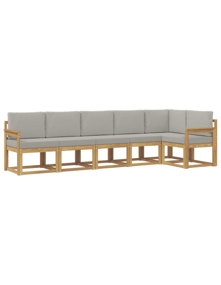 Set di divani da esterno 6 pcs Bianco e Grigio Chiaro