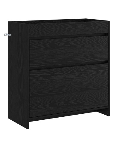 Mobiletto da Bagno Sotto Lavabo Rovere Nero 78,5 x 37,5 x 81 cm