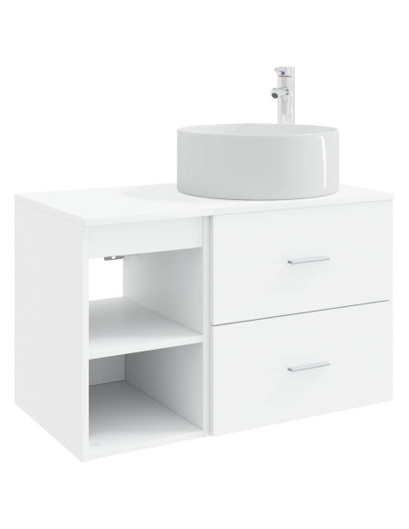 Set di mobili per il bagno 2 pcs Bianco Legno ingegnerizzato