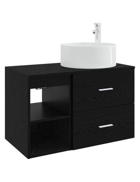 Set di mobili per il bagno 2 pcs Rovere Nero