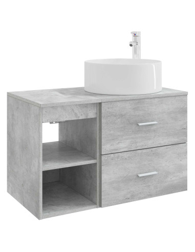 Set di mobili per il bagno 2 pcs Grigio Cemento