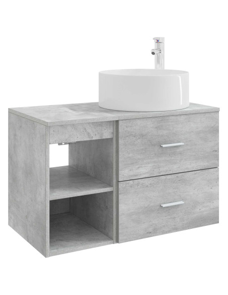 Set di mobili per il bagno 2 pcs Grigio Cemento