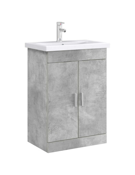 Mobiletto da Bagno Sotto Lavabo Grigio Cemento