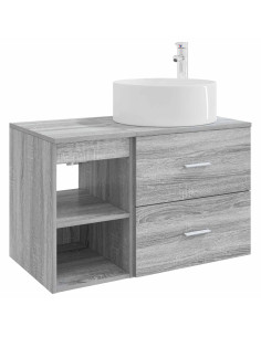 Set di mobili per il bagno 2 pcs Sonoma grigio