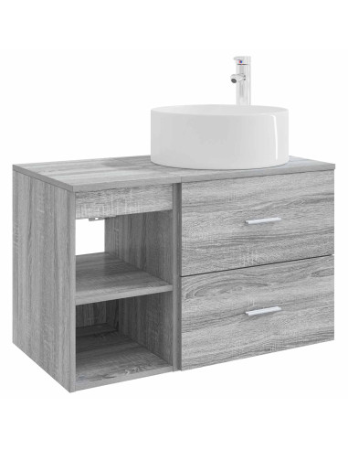 Set di mobili per il bagno 2 pcs Sonoma grigio
