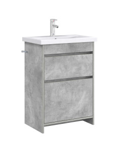 Mobiletto da Bagno Sotto Lavabo Grigio Cemento 2