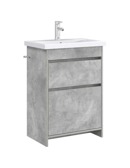 Mobiletto da Bagno Sotto Lavabo Grigio Cemento