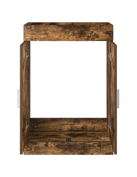 Mobiletto da Bagno Sotto Lavabo Rovere Fumo 56 x 37,5 x 81 cm