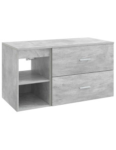 Set di mobili per il bagno 2 pcs Grigio Cemento