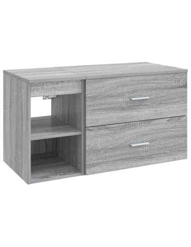 Set di mobili per il bagno 2 pcs Sonoma grigio