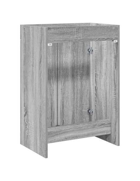 Mobiletto da Bagno Sotto Lavabo Sonoma grigio 56 x 37,5 x 81 cm
