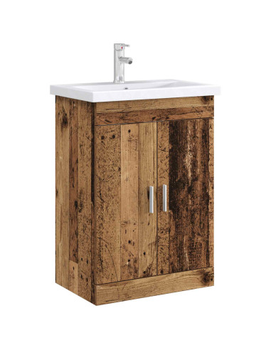 Mobiletto da Bagno Sotto Lavabo Legno antico 56 x 37,5 x 81 cm