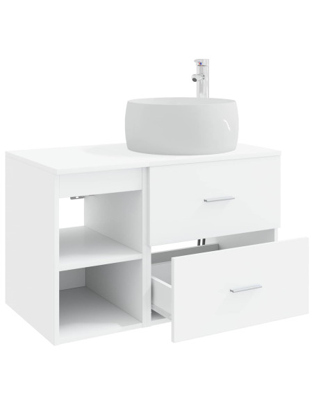 Set di mobili per il bagno 2 pcs Bianco Legno ingegnerizzato