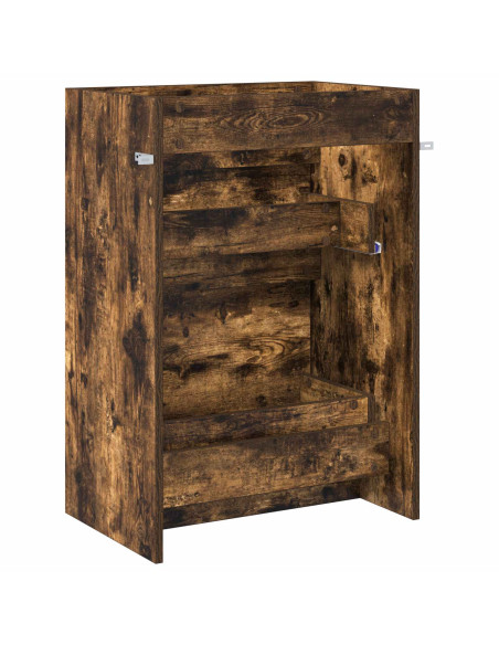 Mobiletto da Bagno Sotto Lavabo Rovere Fumo 56 x 37,5 x 81 cm