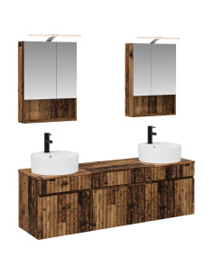 Set di Armadi da Bagno 5 pcs Legno antico Legno ingegnerizzato