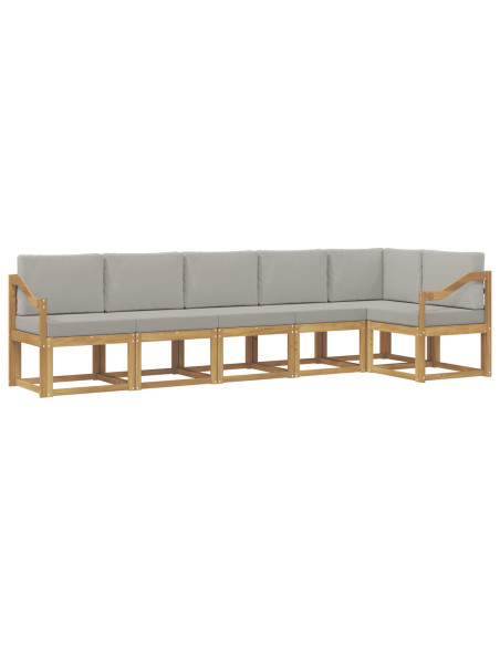 Set di divani da esterno 6 pcs Bianco e Grigio Chiaro