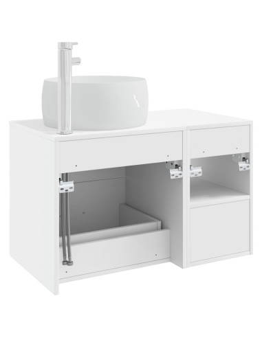 Set di mobili per il bagno 2 pcs Bianco Legno ingegnerizzato
