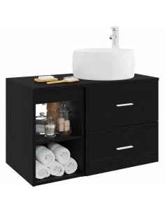 Set di mobili per il bagno 2 pcs Rovere Nero 2
