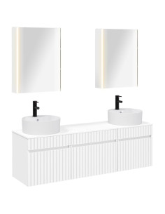 Set di Armadi da Bagno 5 pcs Bianco 53 x 15,5 x 70 cm