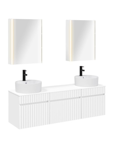 Set di Armadi da Bagno 5 pcs Bianco 53 x 15,5 x 70 cm