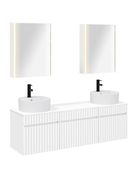 Set di Armadi da Bagno 5 pcs Bianco 53 x 15,5 x 70 cm