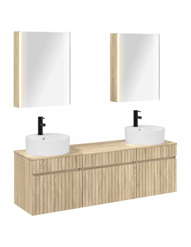 Set di Armadi da Bagno 5 pcs Rovere Sonoma 53 x 15,5 x 70 cm