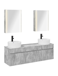 Set di Armadi da Bagno 5 pcs Grigio Cemento 53 x 15,5 x 70 cm
