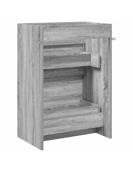 Mobiletto da Bagno Sotto Lavabo Sonoma grigio 56 x 37,5 x 81 cm