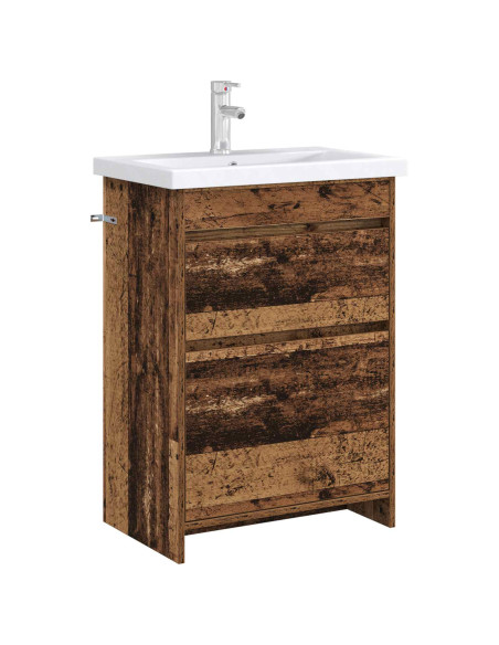Mobiletto da Bagno Sotto Lavabo Legno antico 56 x 37,5 x 81 cm