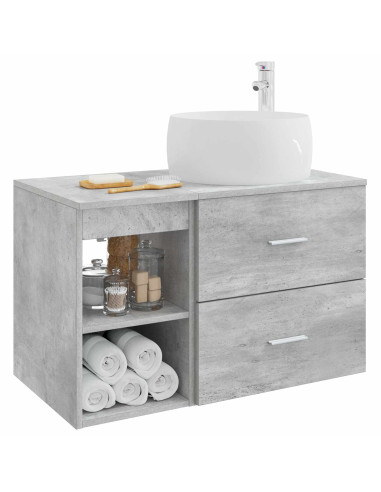 Set di mobili per il bagno 2 pcs Grigio Cemento