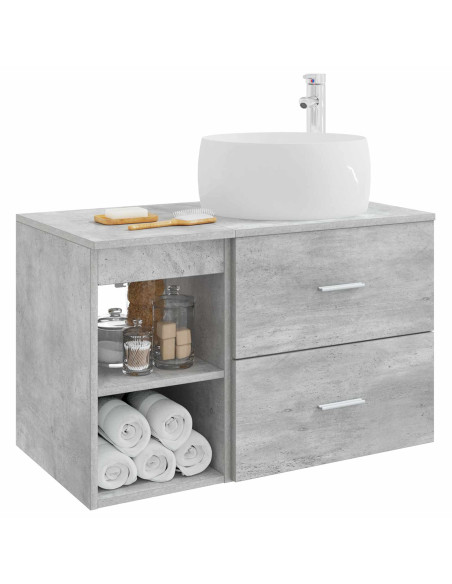 Set di mobili per il bagno 2 pcs Grigio Cemento