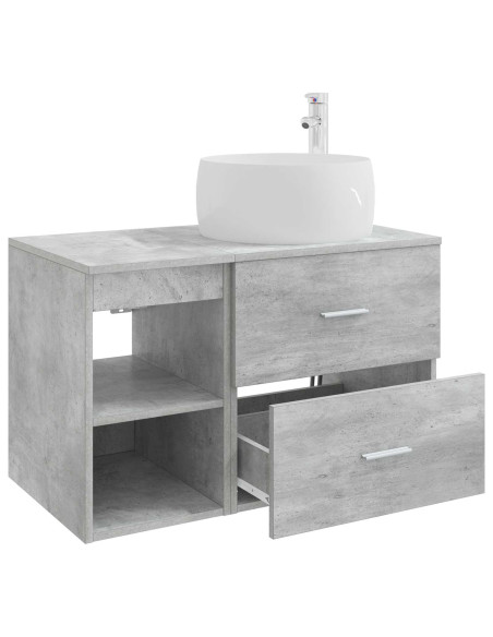 Set di mobili per il bagno 2 pcs Grigio Cemento