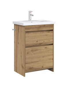 Mobiletto da Bagno Sotto Lavabo Rovere Artigianale 2