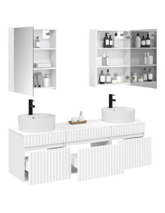 Set di Armadi da Bagno 5 pcs Bianco 53 x 15,5 x 70 cm 2