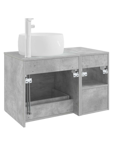 Set di mobili per il bagno 2 pcs Grigio Cemento