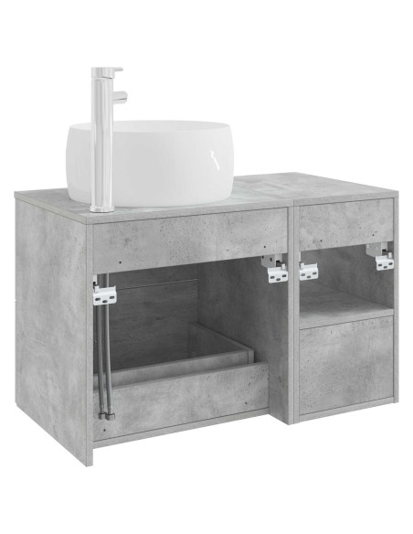 Set di mobili per il bagno 2 pcs Grigio Cemento
