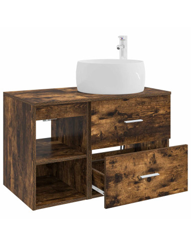Set di mobili per il bagno 2 pcs Rovere Fumo