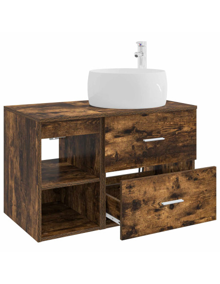 Set di mobili per il bagno 2 pcs Rovere Fumo