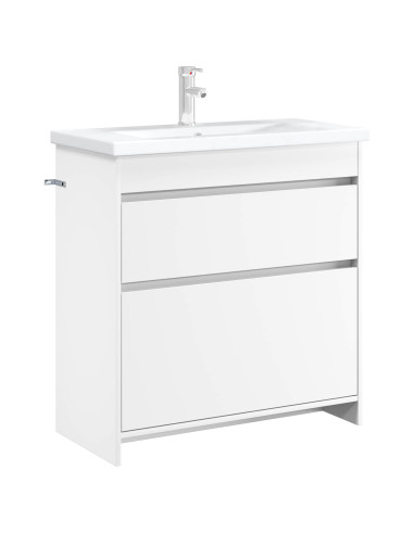 Mobiletto da Bagno Sotto Lavabo Bianco 78,5 x 37,5 x 81 cm