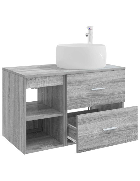 Set di mobili per il bagno 2 pcs Sonoma grigio