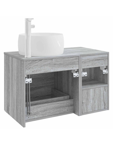 Set di mobili per il bagno 2 pcs Sonoma grigio