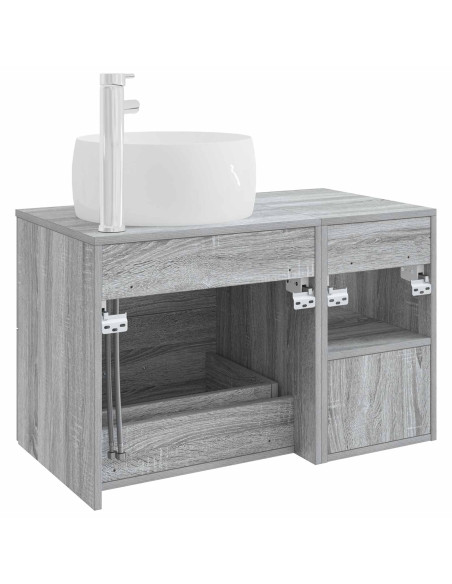 Set di mobili per il bagno 2 pcs Sonoma grigio